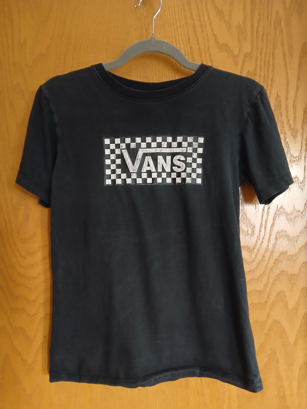 Vans Vintage Black and White Fitted T-Shirt - Size Small